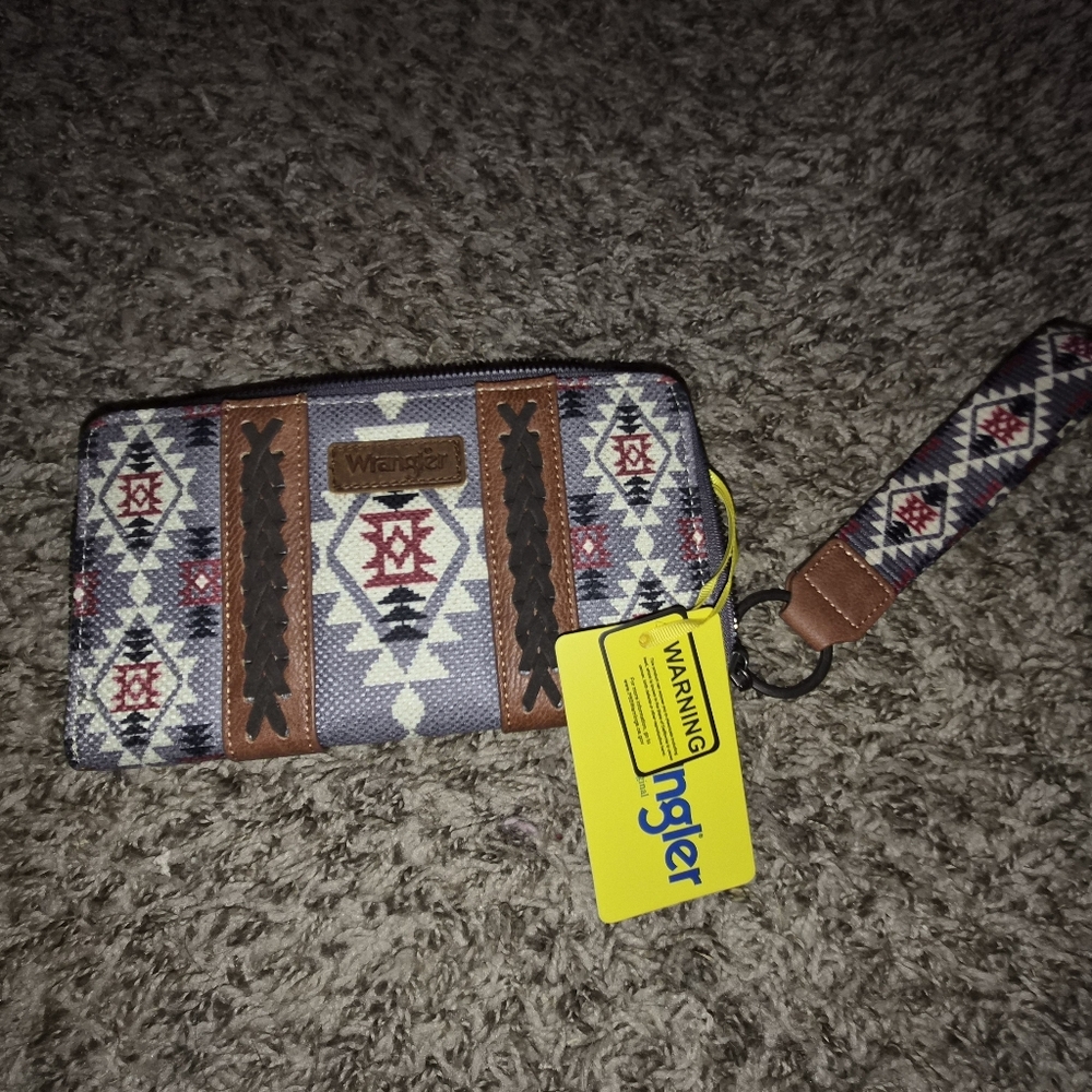 Patterned Wallet with Wrist Strap